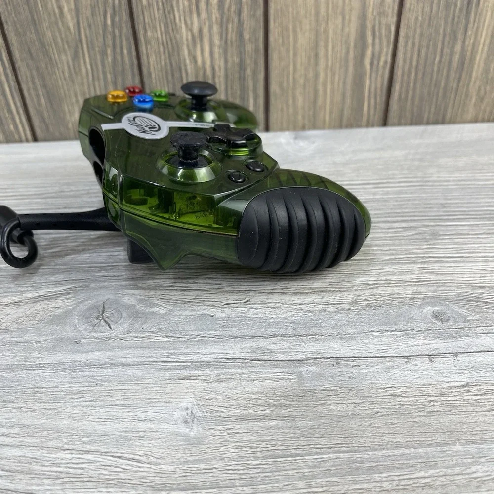 Mad Catz Turbo Gaming Controller Clear & Green Wired Original Xbox